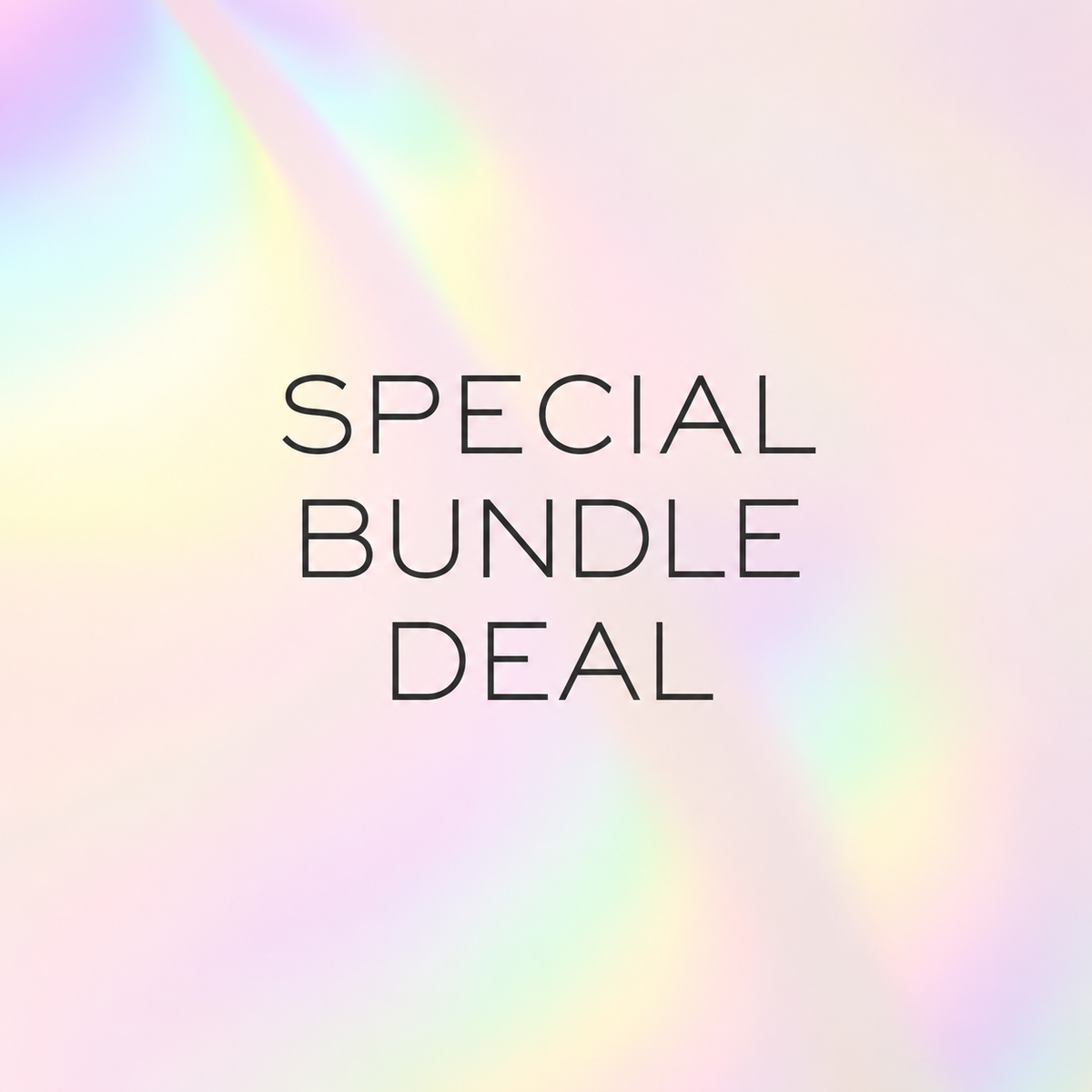 Special Bundle Deal category cover with a soft pastel iridescent background